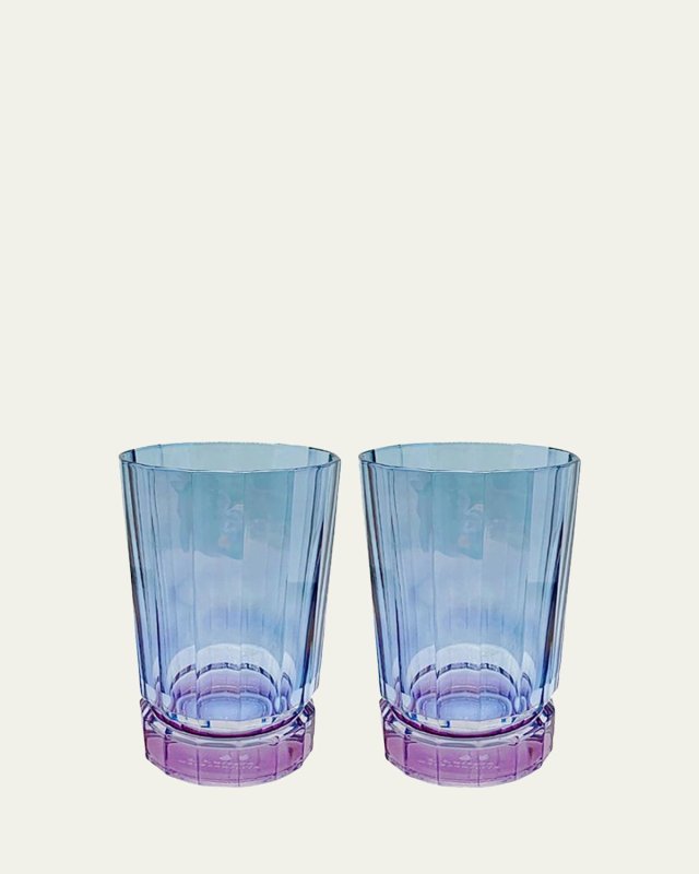 Blue Shaded Glass Tumblers, Set of 2